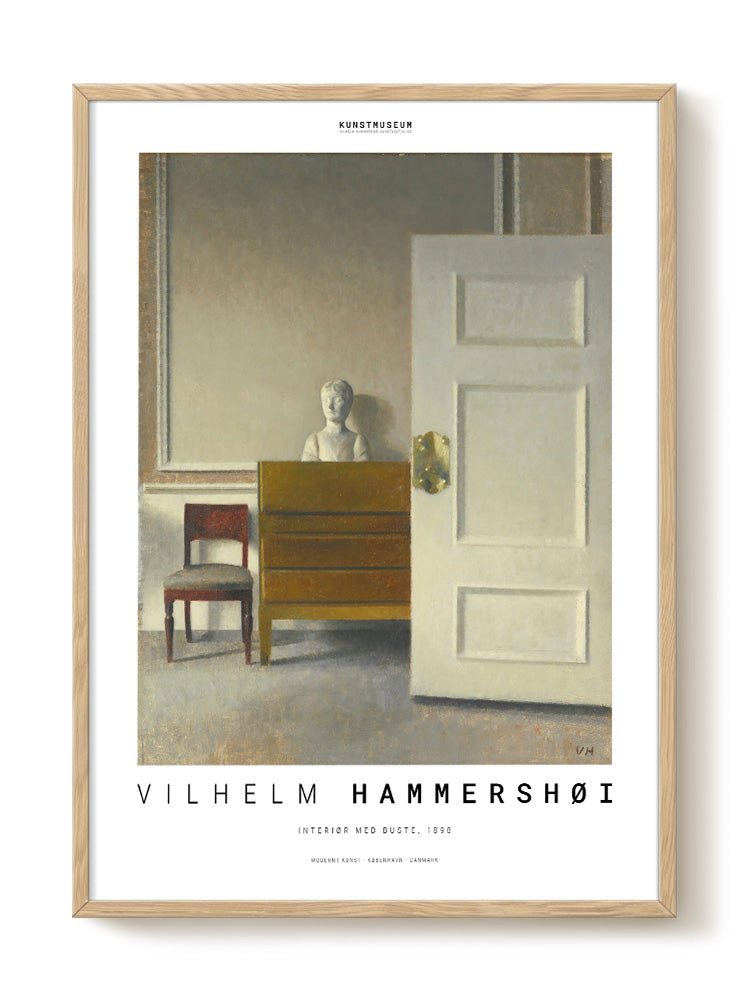 Vilhelm Hammershøi - Interiør med Buste (50x70 cm)