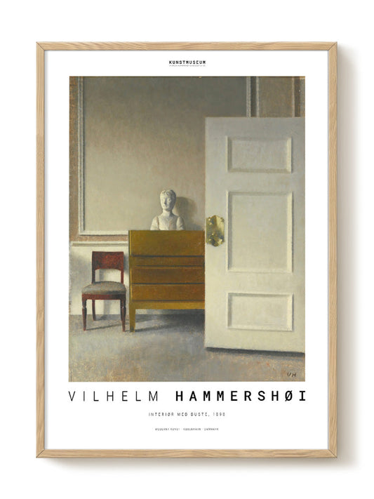 Vilhelm Hammershøi - Interiør med Buste (50x70 cm)